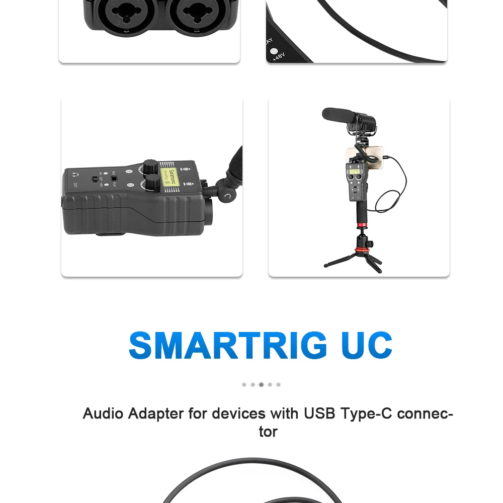 Saramonic SmartRig XLR Microphone Preamplifier Audio Adapter Mixer Preamp & Guitar Interface for DSLR Camera iPhone 7 7s 6 iPad