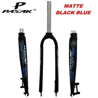 PASAK жесткая вилка для велосипеда 2" 27,5" 2" алюминиевая горная Велосипедная вилка для шоссейного велосипеда жесткая модель P32 дисковый тормоз - Цвет: Matte black blue