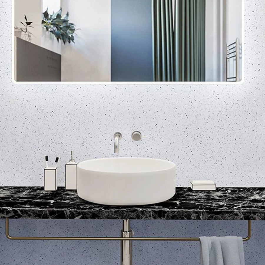 PVC Bathroom Tile Wall Stickers Waterproof Self-Adhesive Terrazzo Wallpaper Desktop Sink Counter Bar Stove Kitchen Oilproof Film