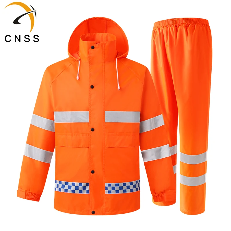 

Adults Reflective Raincoat Mens Coat And Pants Set Moto&Biker Raincoat Waterproof/Windproof Oxford Pockets reflection filter