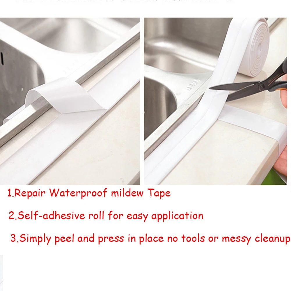 1 рулон 3,2 м уплотнительная лента для стен Водонепроницаемый клей ПВХ материал прочный кухня ванная комната Угловой стикер изоляция для мойки и плиты трещины полосы