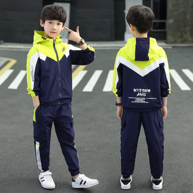 Conjunto de ropa deportiva para niños, traje de abrigo y