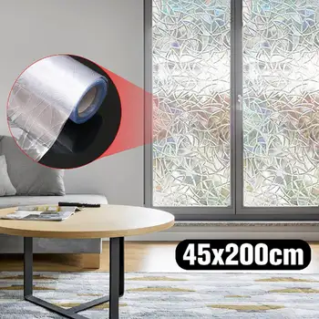 

45X200cm Frosted Waterproof Opaque Glass Window Film For Window Privacy Adhesive Glass Stickers Mixed Color Bedroom Home Decor
