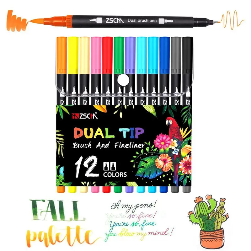 Brush Pens Art Markers ZSCM 72 Colors Artist Fine Brush Tip Coloring Pens  for Easter Eggs