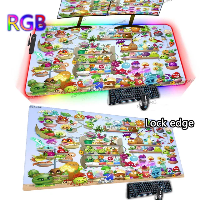 Desk Mat 1200x600 Plants Vs Zombies Mouse Pad 100x50 Carpet Mouse Computer Extra Large Gaming Mat Huge Rug Rgb Led Backlit Anime 16