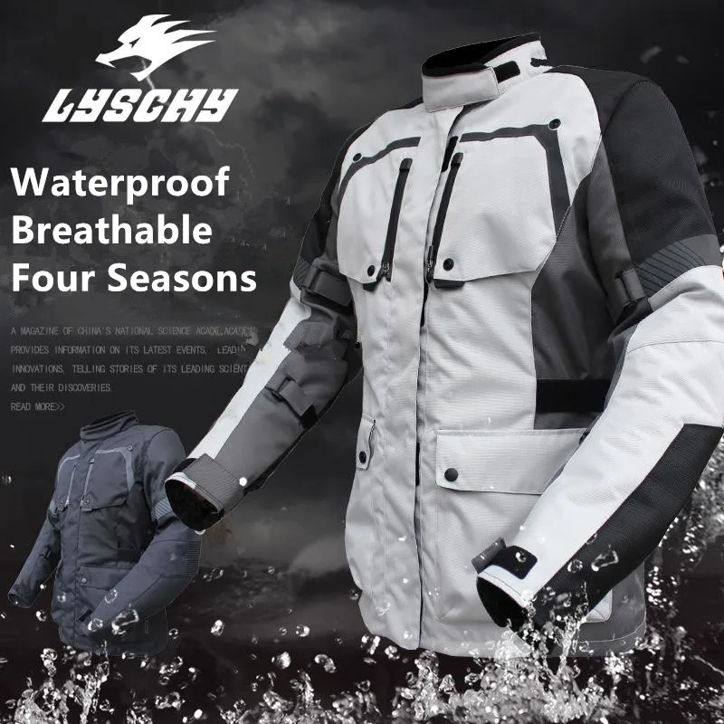 

LYSCHY Summer Winter Waterproof Motorcycle Jacket Breathable Mesh Jacket Team Armor Moto Pants Suit Clothing Protective Gear