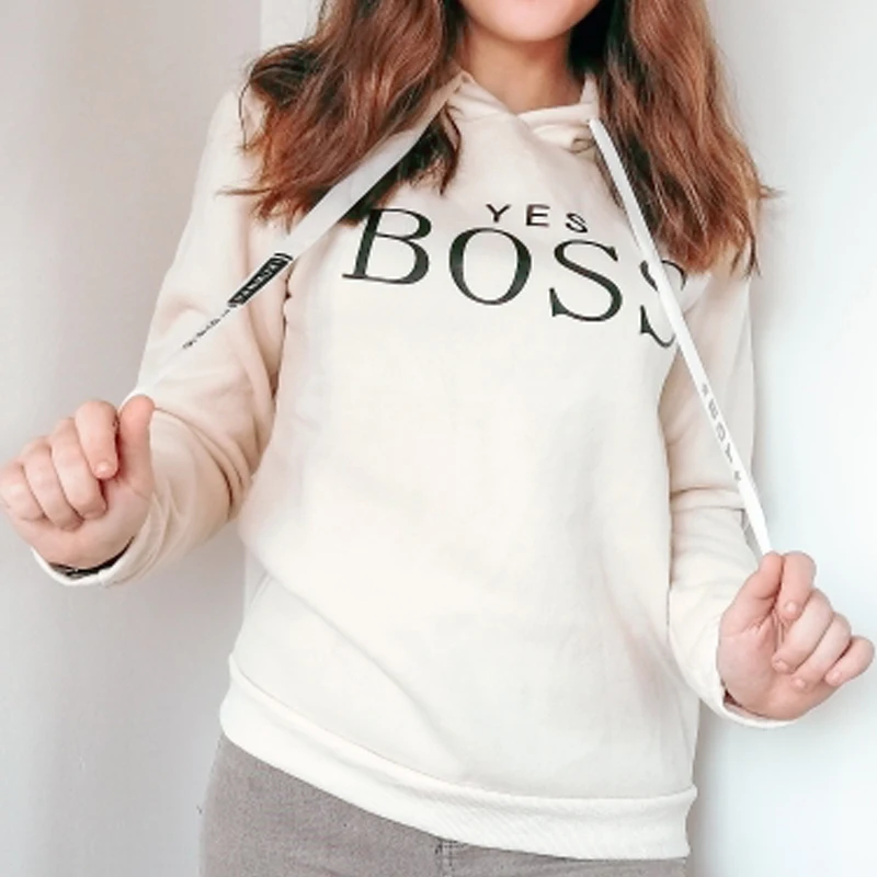 Koop Vrouwen Kleding 2019 Sweatshirt Hoodies Harajuku Hoodie Boss Patroon Leisure Plus Size Punk Oversized Streetwear Hoed Jas