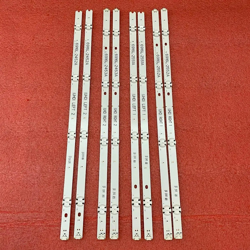 8 шт./компл. светодиодный подсветка полосы для LG 49UH6500 49UH650V 49UH661V 49UH668V LC490DGG FJ M6 M5 6916L