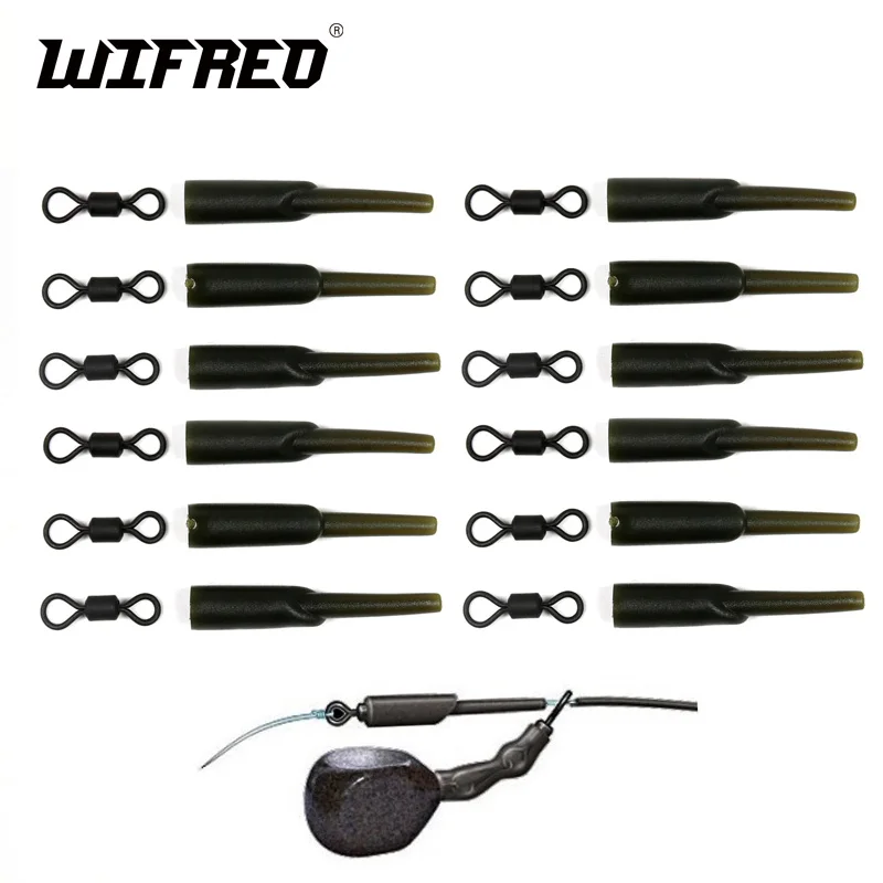 Wifreo 20pcs Carp Fishing Safe Zone Run Rig Rubber Sleeve Swivel