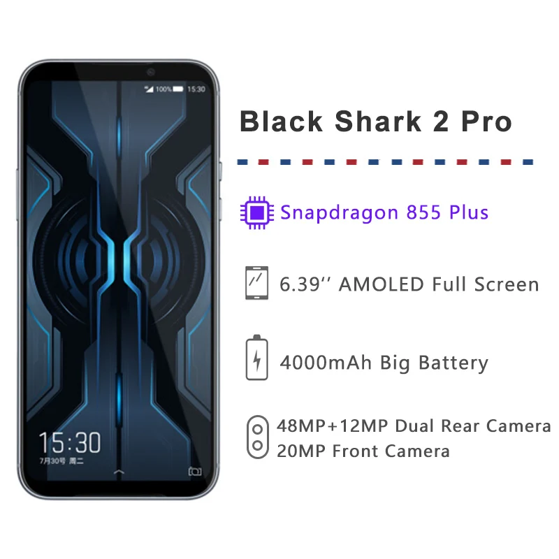 Xiaomi Black Shark 2 Pro, 8 ГБ, 128 ГБ, Восьмиядерный игровой телефон Snapdragon 855 Plus, камера 48 МП, игровой смартфон 4000 мАч, глобальная версия