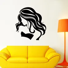 DX097-Style Long Hair Side Beauty Adhesive Paper Creative Removable Home Decoration Barber Shop Decoration Wall Stickers