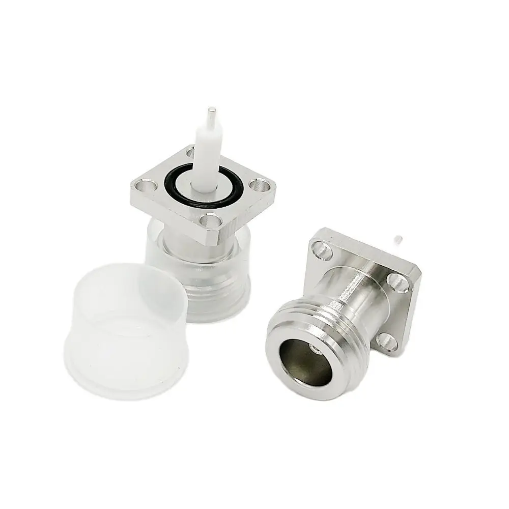 17.5mm 4-Hole Flange N Female Connector Solder Panel Mount Straight RF Coaxial Waterproof 10pcs/lot | Обустройство дома