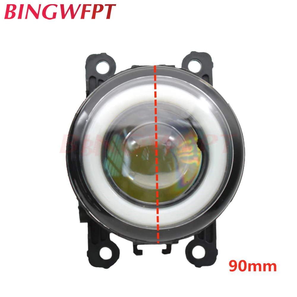 2PCS Car H11 LED Fog Lamps Angel Eye light with Glass len 12V For Citroen C4 CACTUS For Citroen C-Crosser 07-12