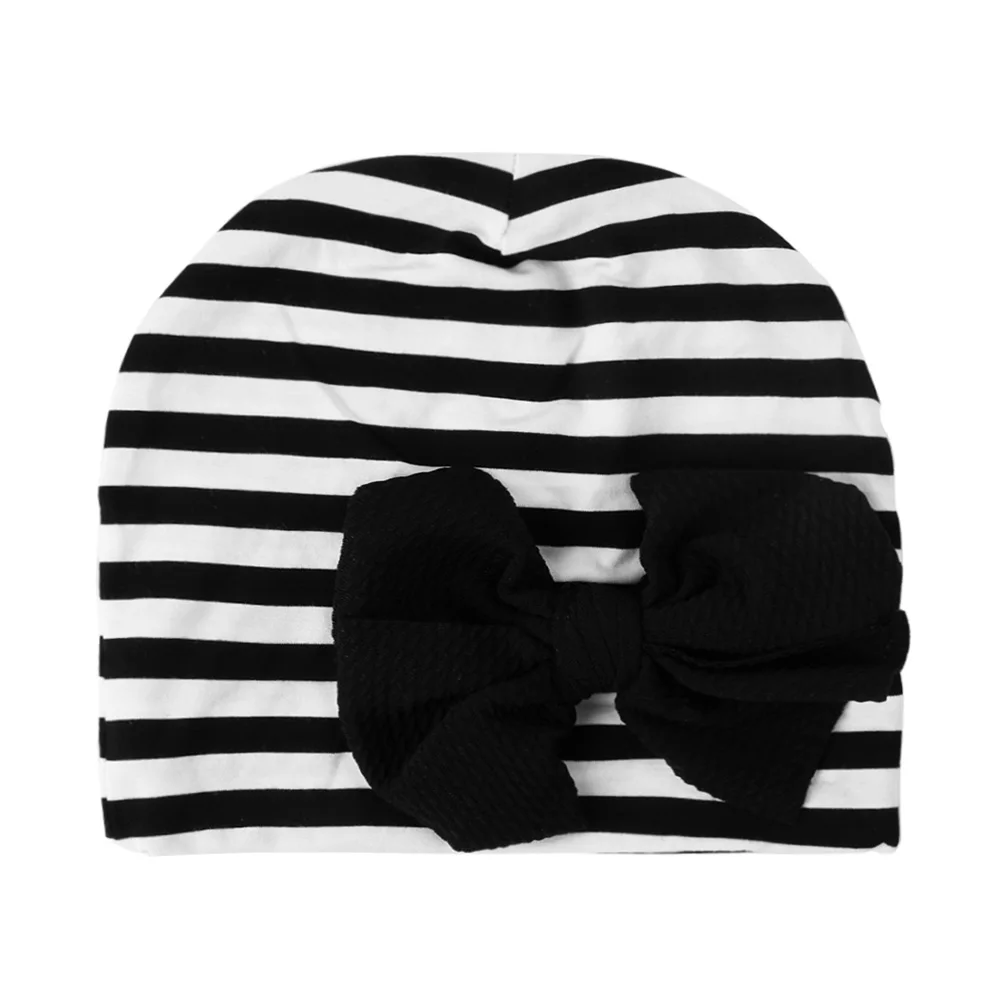 Милая шляпа с бантиком для детей ясельного возраста, Детские Тюрбан Beanie шапки для мальчиков и девочек Теплые кепки головные уборы Подарок новорожденному мягкий удобный хлопчатобумажный Кепки
