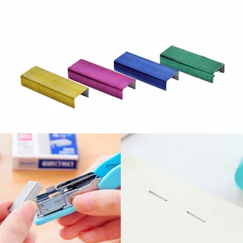 1Pack 10mm Creative Colorful Stainless Steel  Staples Office Binding Supplies Wholesale low price( Pack of 800 ) Hot sale