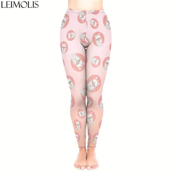 

LEIMOLIS 3D print Lovely Cartoon Alpaca pink fitness push up workout leggings women Harajuku High Waist punk rock sexy leggins