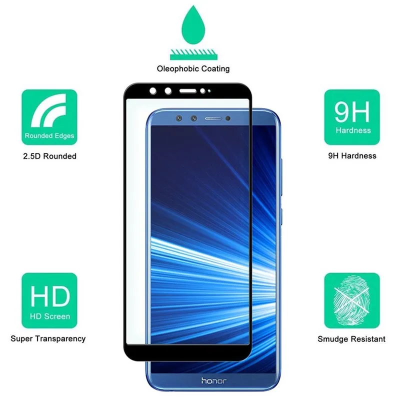 Huawei Y9 закаленное стекло полное покрытие экрана протектор для Honor 9 Lite 10 Lite 8 Pro Защитное стекло для Honor 8X7X6X7 S