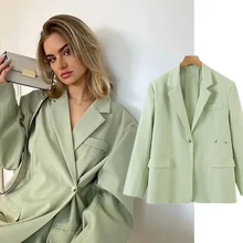 

Jenny&Dave Women Blazers England Ins Fashion Blogger Vintage Oversize Loose Solid Blazer Women Blazer Mujer And Jackets Tops