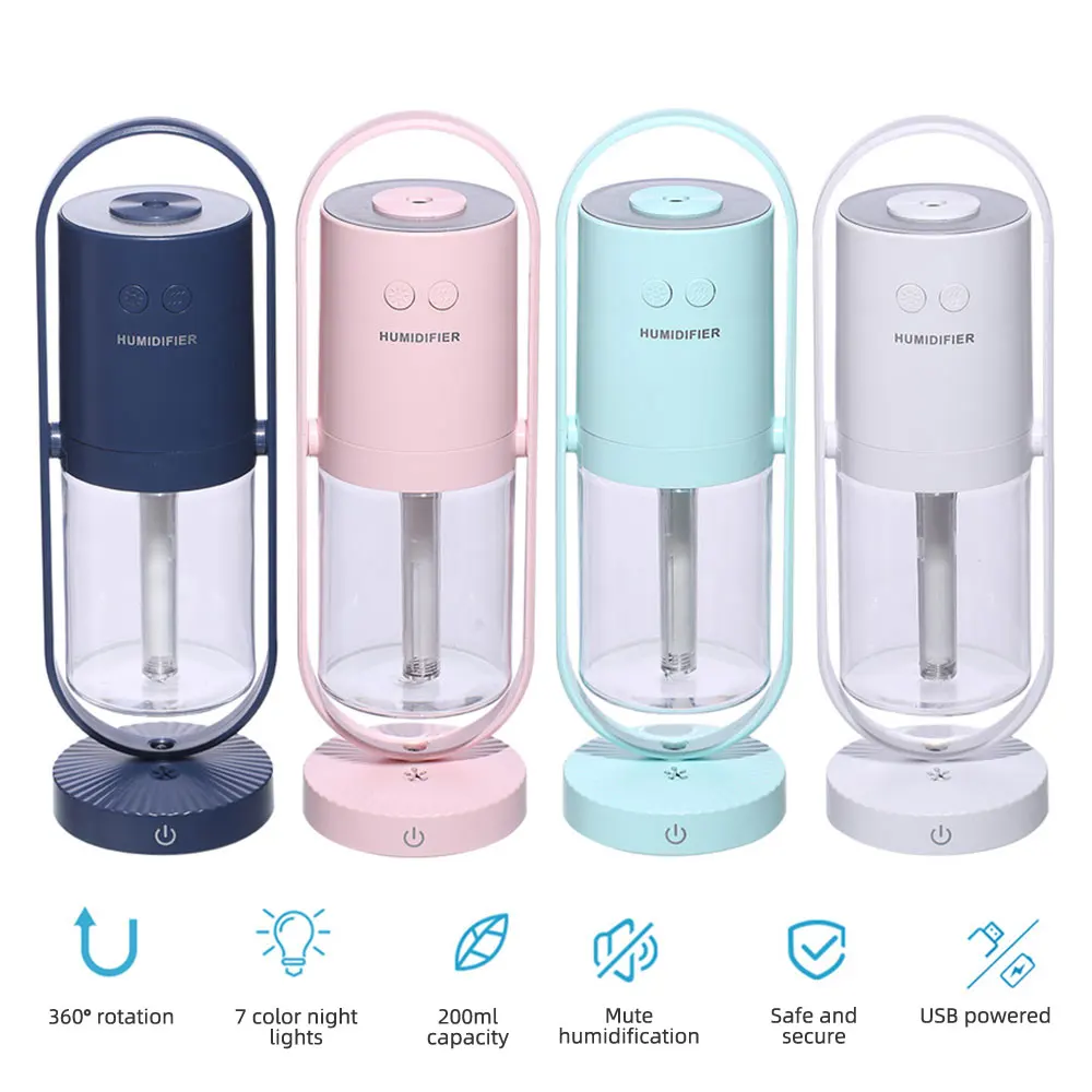 

USB air Humidifier 200ML portable Ultrasonic essential oil diffuser cooling air purifier 4Color lamp humidifier cooling atomizer