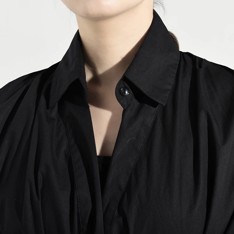 New Fashion Style Black Bandage Asymmetrical Shirt Dress Fashion Nova Clothing