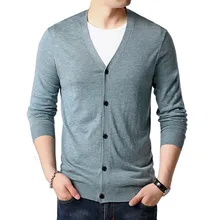 Мужской вязаный свитер с v-образным вырезом кардиган тонкий хлопок Модный мягкий теплый осенний дикий высококачественный модный свитер куртка осень