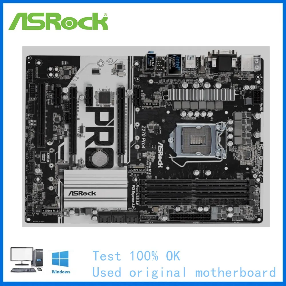 Per Scheda Madre Del Computer Asrock Z270 Pro4 Lga 1151 Ddr4 Z270 Scheda Madre Desktop Usata Core I5 6600K I7 7700K Cpu
