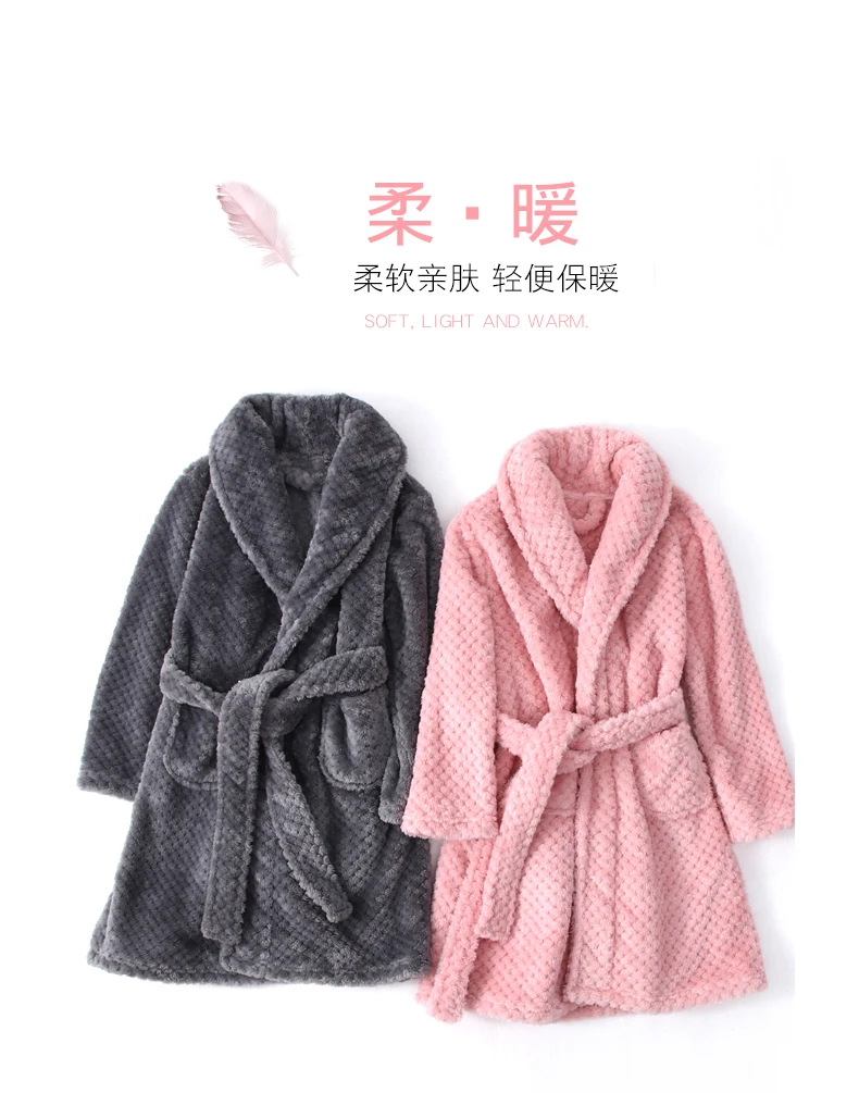 New Autumn Winter Kids Sleepwear Robe 2019 Flannel Warm Bathrobe For Girls 4-18 Years Teenage Children Pajamas For Boys Pyjamas (2)