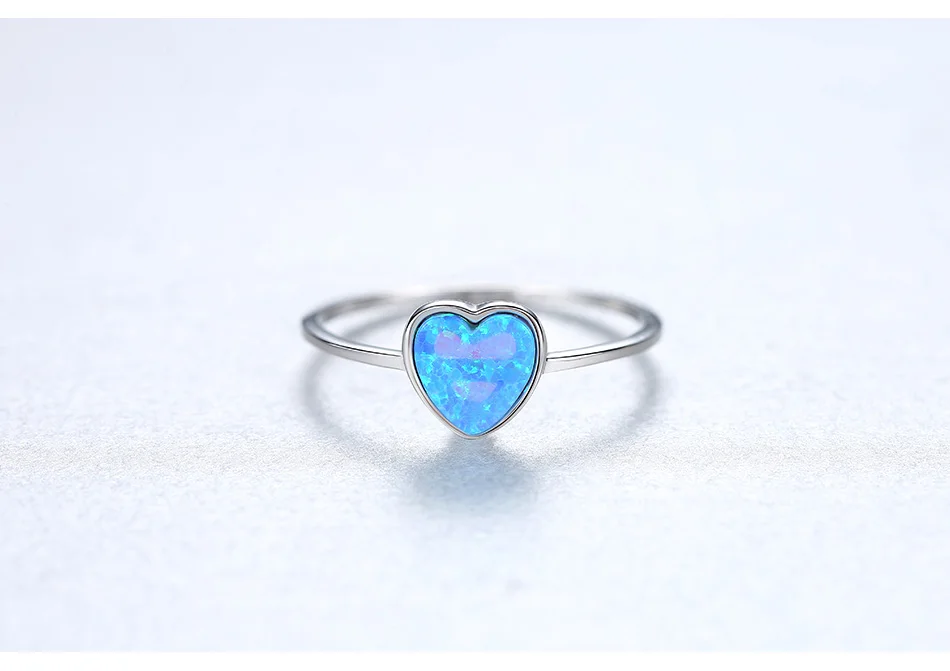 Gem&Time Cute Multicolor Heart Fire Opal Ring Sterling 925 Silver Ring For Women Wedding Band Charm Bague Femme Fine Jewelry  (4)