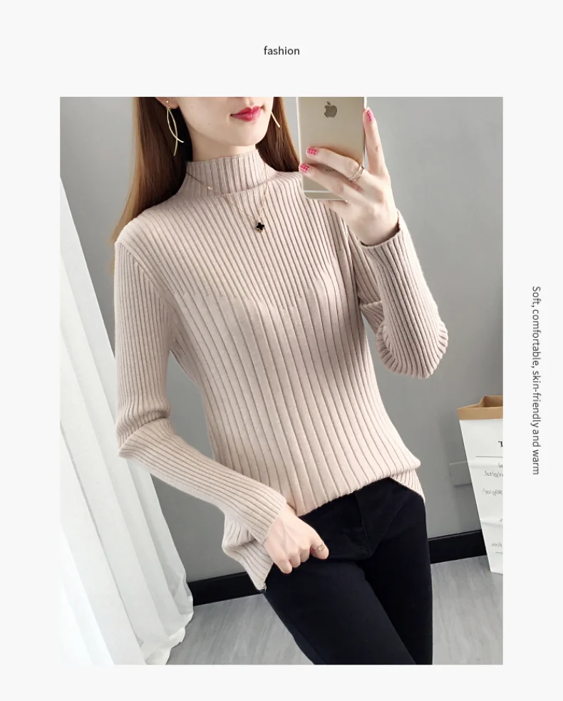 Ohclothingновый стиль зарубежного стиля, вязаная рубашка на подкладке на осень и зиму, приталенный пуловер, корейский топ с длинными рукавами