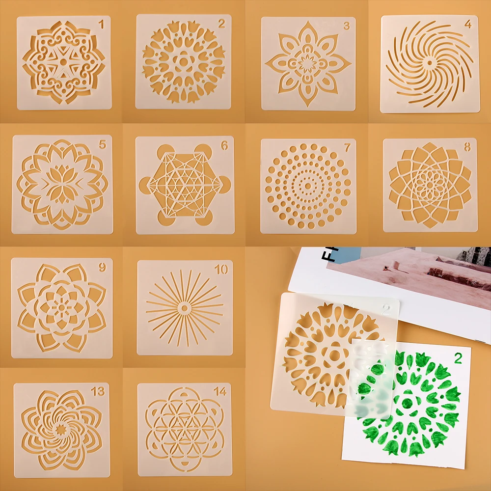 Mandala Auxiliary Layering Stencils For Walls Painting Scrapbooking Stamp Album Decor Embossing Paper Card Template | Канцтовары для