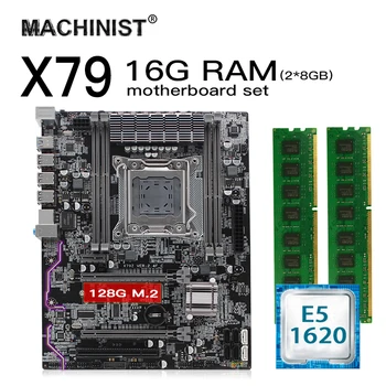 

X79 LGA 2011 motherboard set kit atx with Intel Xeon E5 1620 CPU 16G(2*8G) 1600mhz REG ECC RAM M.2 NVME 128Gb SSD hard disk