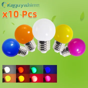 

=(K)= 10Pcs Colorful E27 Bulb Led 3W Lamp Globe Lampada AC 220V SMD 2835 RGB E27 Flashlight G45 Led Bomlillas KTV Bar Spot Light
