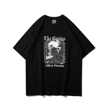 

Personality English Lettr Print Round Neck Men and Women Tshirts Oversize High Street Harajuku Pullover T-shirt Short Sleeve Tee