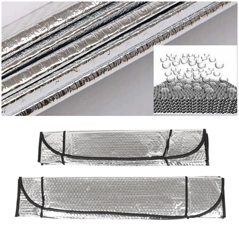 Car Sun Block Sunscreen Insulation Board Moisture-proof Aluminum Foil Visor Pad Front Windshield Cover Car With Shrink Sun Block