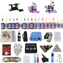 Профессиональный Полный набор B комплект татуировок машина 3 шт. лайнер+ шейдер+ печатная машина тату-пистолет набор чернил коробка с рукояткой советы питания