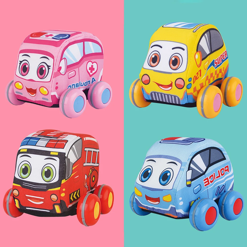 4Pcs/Set Baby Toddler Learn Educational Toy Brain Models Simulation Vehicles Develop Pull Back Car Vehicle Toys For Children