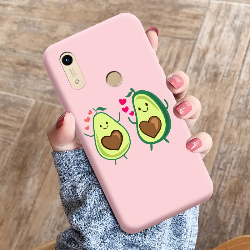 Personality Black For Honor 8A Pro Case Personality Tide Shell  For Huawei Y6 Prime 2019 CaseCute Cat For HUAWEI Y6S Fundas Case phone pouch bag Cases & Covers