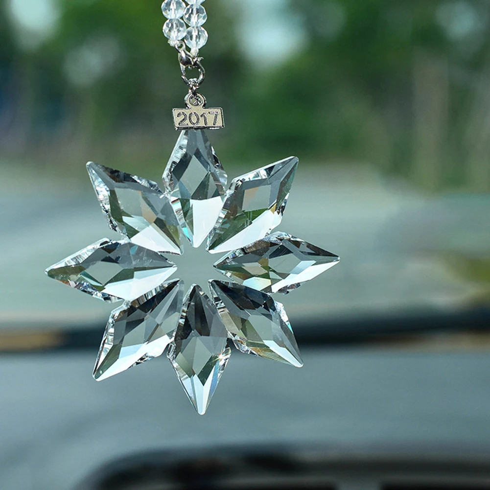 Стильный восьмиугольный Снежинка подвеска автомобиля зеркало заднего вида висячие украшения Декор