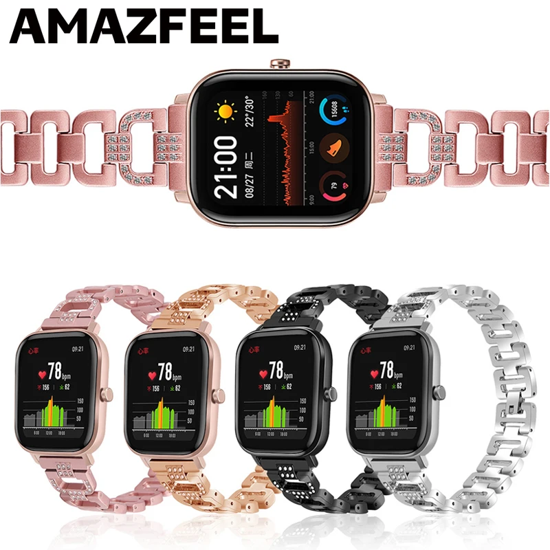 Ремешок для часов с кристаллами и бриллиантами Huami Amazfit GTS Bip Lite браслет из