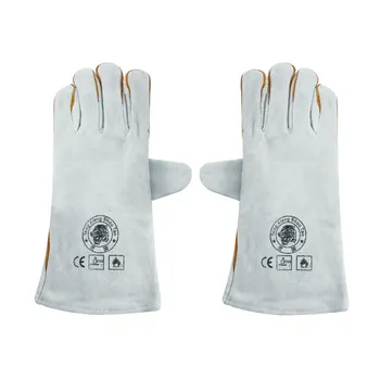 

uxcell 1 Pair Cowhide Leather Work Glove 330x135mm Gray for Welding Process Protection Wood Working Engineering Construction