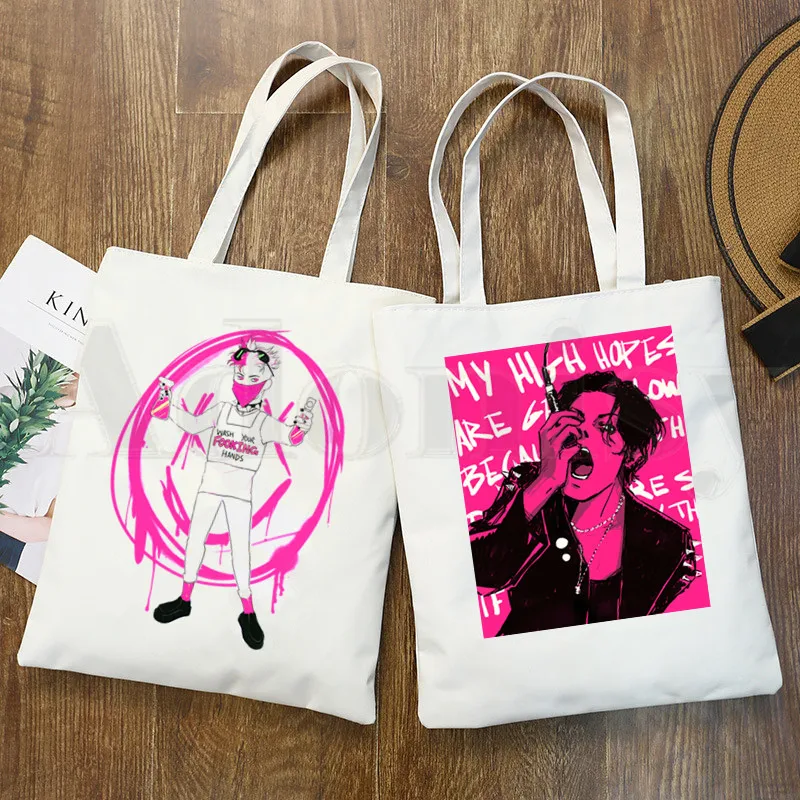Yungblud-bolsas de la compra con estampado de dibujos animados, bolso de mano informal para chicas