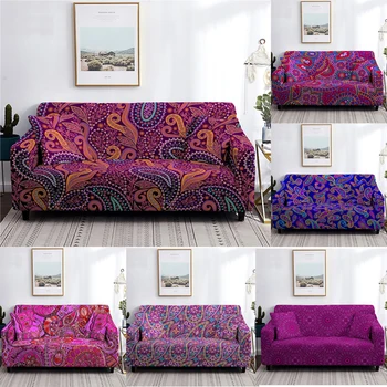 

Sofa Cover Bohemian Floral Hot Pink Stretch Sectional Elastic Home Couch Covers Flower Slipcovers Single/Two/Three/Four Seat