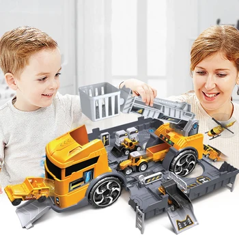 

Free Assembled Parent-child Children Truck Toy Set Vehicle Storage Transport Deformable Praking Lot Gifts Intrative Educational