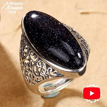 

Poland S925 Fine Antique shop Ring Sapphire Ring Women Chinatown art handicraft Artisan Baltic Gemstone Lazuli