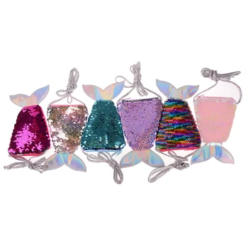 

Girls Crossbody Bags Women Mermaid Tail Sequins Coin Purse Sling Money Change Card Holder Wallet Purse Bag Pouch For Kids Gifts
