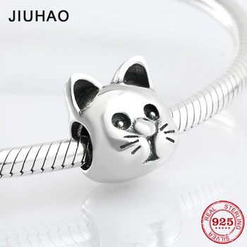 

Love pet 925 Sterling Silver lovely cat shape beads Fit Original European Charm Bracelet Jewelry making
