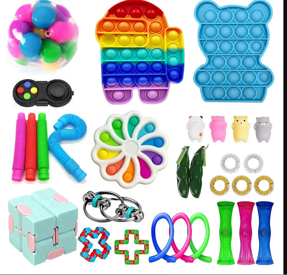 21/42Pcs Fidget Toy Set Cheap Sensory Fidget Toys Pack for Kids or