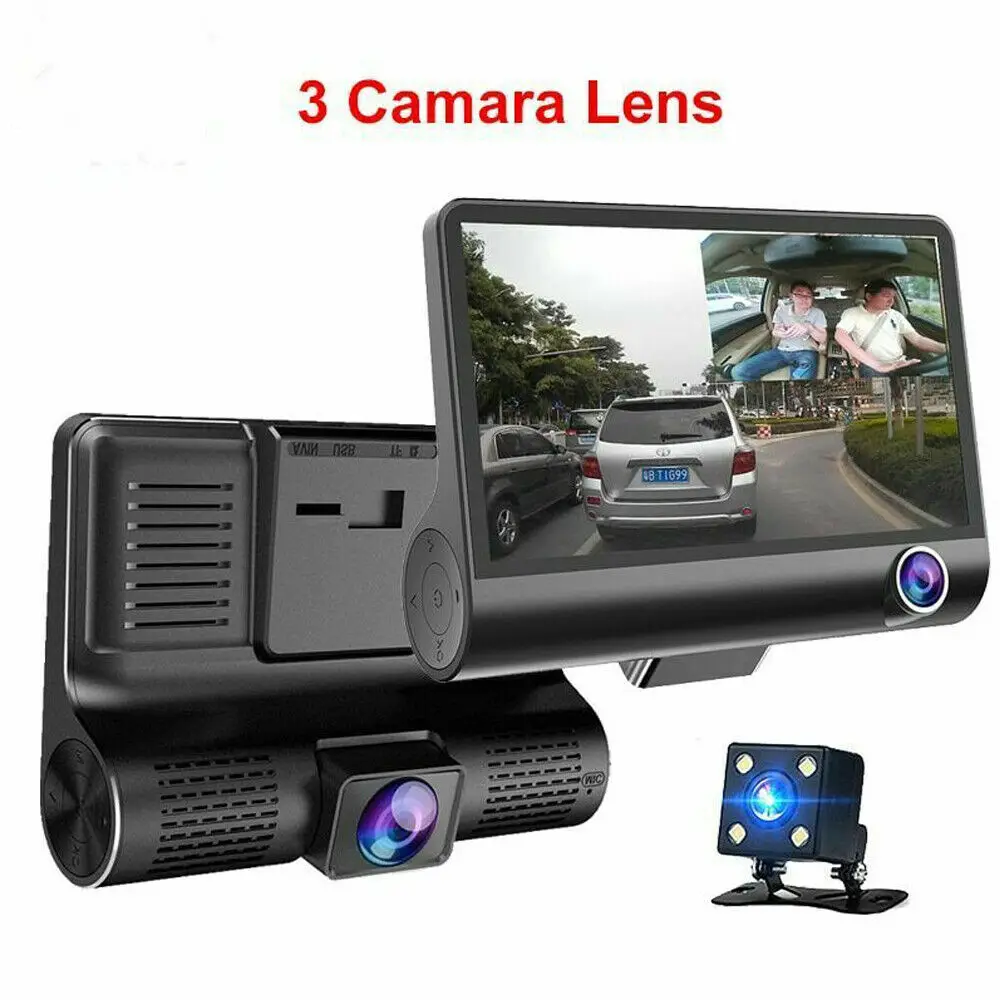 Knight Car DVR 3 Cameras Lens 4.0 Inch Dash Camera Dual Lens With Rearview Camera Video Recorder Au
