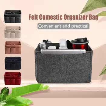 

Purse Organizer Insert Makeup Handbag , Felt Bag organizer with zipper, Handbag & Tote Shaper, Fit Cosmetic Bags Never Full,Tote