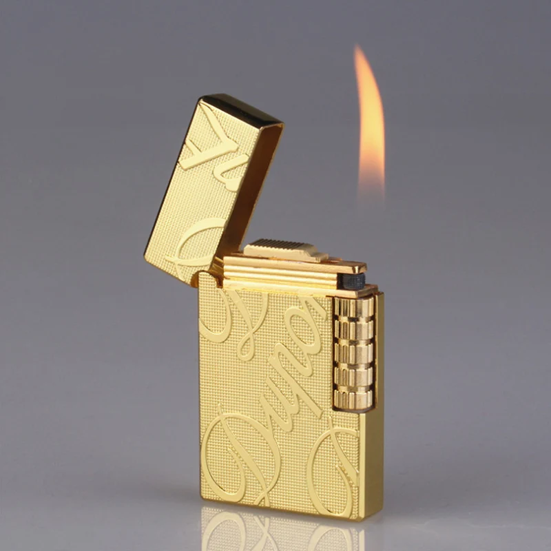Ping Sound Lighter Grinding Wheel Cigarette Lighters Creative Men Metal Gas Inflatable Butane Flame Lighter Best Gift